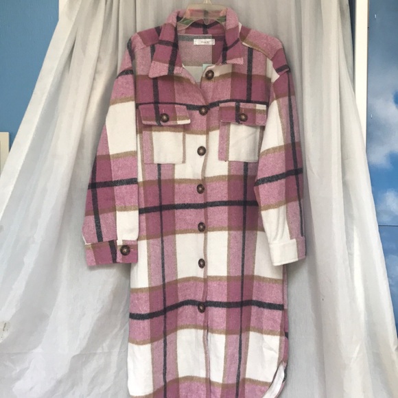 Super soft long plaid jacket - Picture 1 of 10